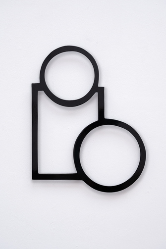 Dorothea Förster, #9 Rechteck + 2 Kreise (rectangle + 2 circles), wall object, 2025