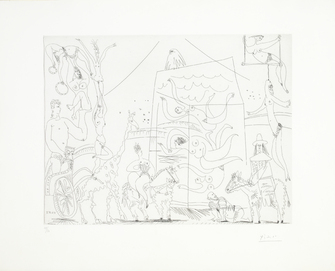 Pablo Picasso, Au Cirque: Acrobates, Girafe, Nageuses, 1968