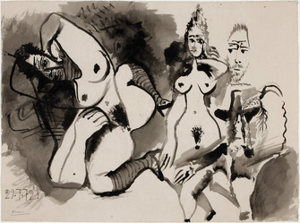 Pablo Picasso, Deux nus et tête d'hommes, 1972