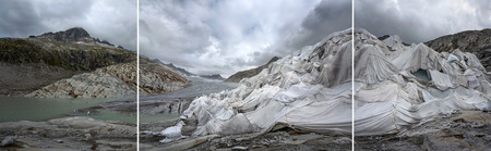 Thomas Wrede, Rhonegletscher II (Triptychon) (aus der Serie "Gletscherprojekt"), 2018, &copy; Thomas Wrede + VG Bild-Kunst