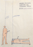 Chris Reinecke, Gespräch zwischen stehender und liegender Person (Blauer Faden), 1969
