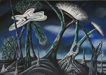 Hartmut Neumann, Weiße Baumkronen (Horizont 7), 2022