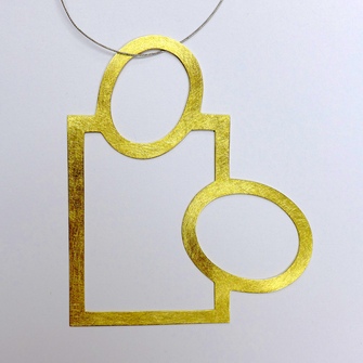 Dorothea Förster, 2 Ovale + Rechteck, Anhänger, 2025 (Modell: 2023)