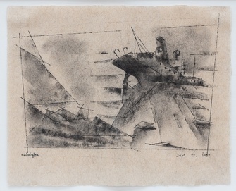 Lyonel Feininger, Kreuzer auf hoher See (Steamer in Turbulent Sea), 1939