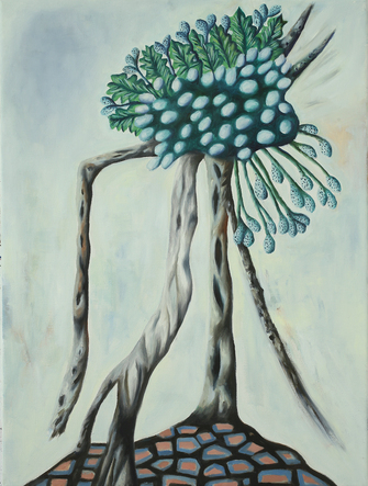 Hartmut Neumann, Verholzte Baumskulptur (weiße Blasen), 2023