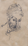 Pablo Picasso, Tête d'homme (Leo Stein) (verso: Hercule), 1905-06