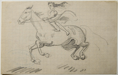 August Macke, Komposition Nr. 24: Reitende Frau, Pferd in Carrière, 1912