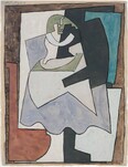 Pablo Picasso, Nature morte sur un guéridon (guitare et coupe de fruits), 1920