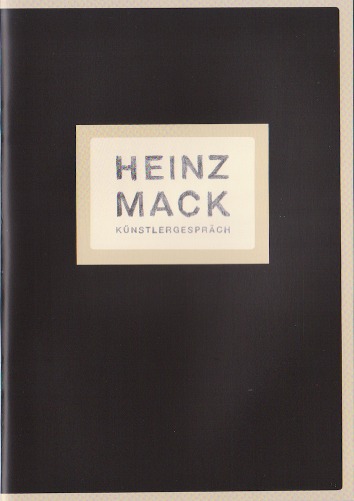 Heinz Mack. Künstlergespräch